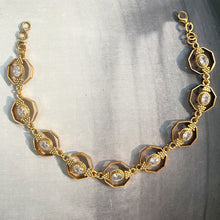 Load image into Gallery viewer, Gold Octagon Crystal Necklace
