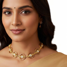 Load image into Gallery viewer, Gold Octagon Crystal Necklace
