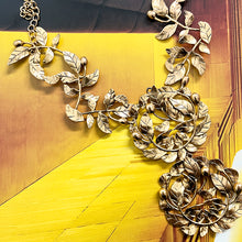 Load image into Gallery viewer, Gold Rose Vine Statement Necklace
