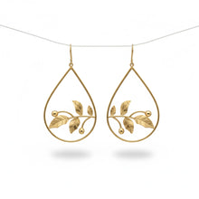 Load image into Gallery viewer, Gold Pear shaped hoop earrings
