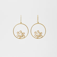 Load image into Gallery viewer, Pearl Pod Gold Hoops
