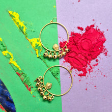 Load image into Gallery viewer, Gold Ghungroos Hoop Earrings
