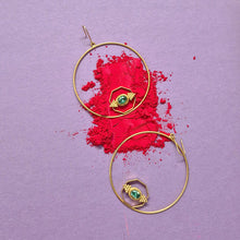 Load image into Gallery viewer, Summer soirée Gold Hoops
