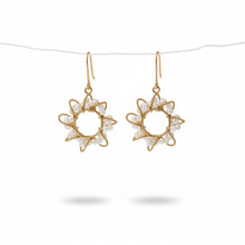 Load image into Gallery viewer, Sunburst Pearl Hoops
