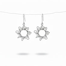 Load image into Gallery viewer, Silver Cluster Pearl Hoops
