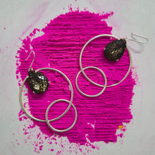 Load image into Gallery viewer, Fishnet Silver Hoop Earrings
