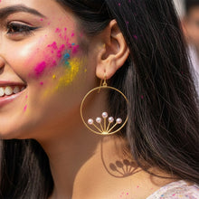 Load image into Gallery viewer, Lilac Lily Gold Hoops
