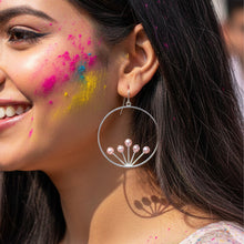 Load image into Gallery viewer, Lilac Lily Silver Hoops
