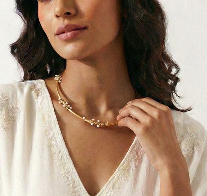 GOLD PLATED PEARL WRAPPED HASLEE