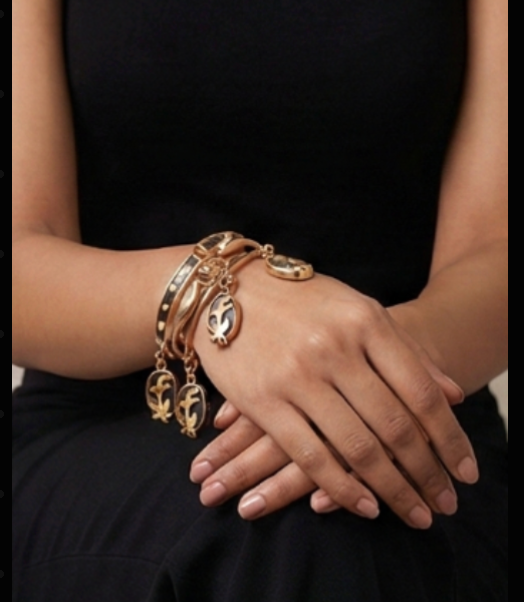 Dark Temptress Gold Plated Openable Bangle