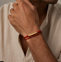 Load image into Gallery viewer, Gold Modern Rakhi with Red Cord
