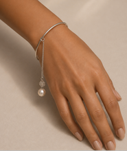 Load image into Gallery viewer, Handcrafted 92.5 silver plated minimalist Lumba Rakhi with motif and ball,  for Women
