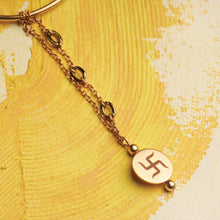 Load image into Gallery viewer, Laser Engraved Swastika Lumba with gleaming gold chain
