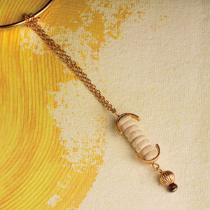 Lumba with tulsi Beads & Gold Chain Links