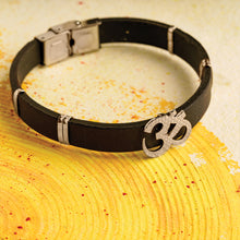 Load image into Gallery viewer, Om Bracelet with Black Cord
