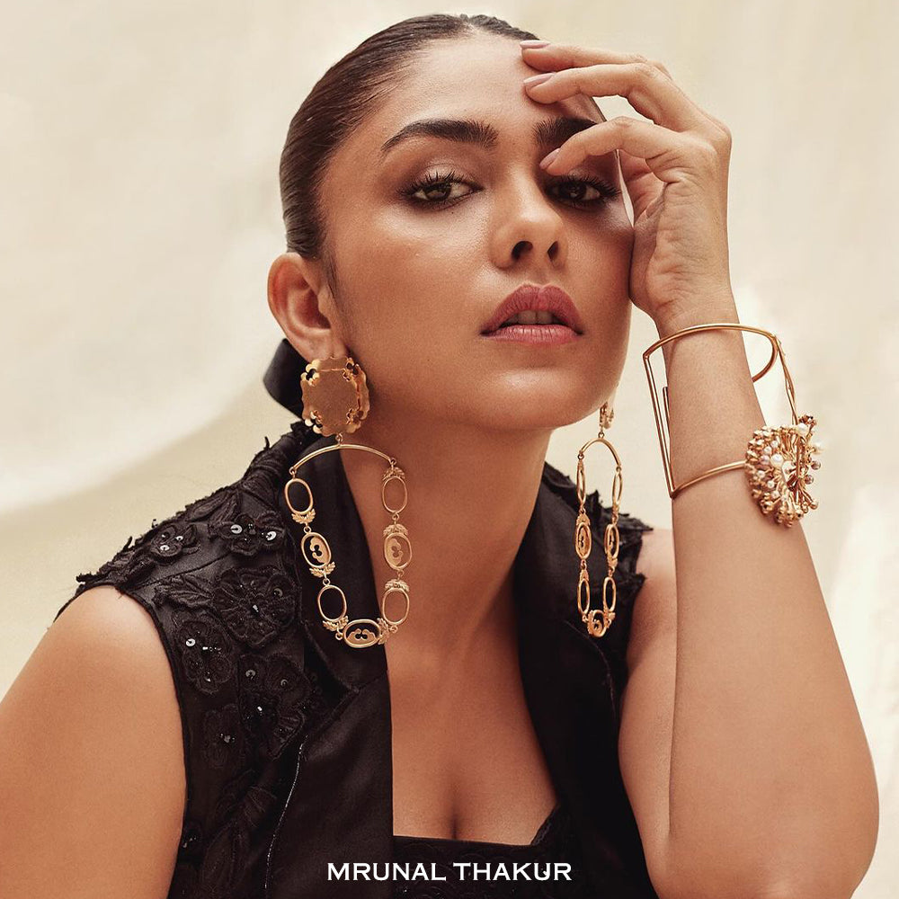 Open Cuff with Pearls and Golden Beads WORN BY MRUNAL THAKUR