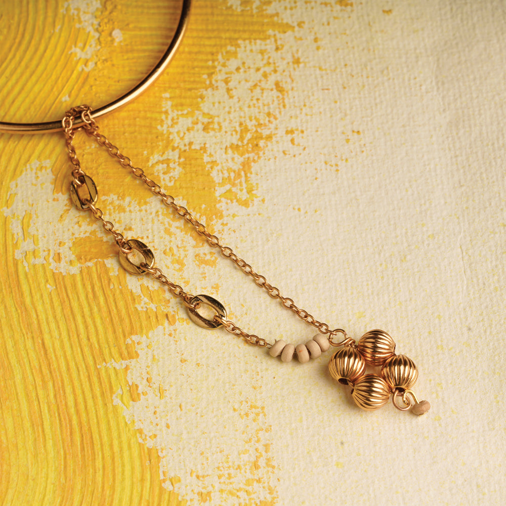 Gold Beads Lumba with chain links