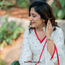 Load image into Gallery viewer, Pearl Peacock Silver Plated Drop Earrings WORN BY Shweta Mohan
