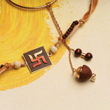 Load image into Gallery viewer, Set of Handpainted Swastika Rakhi &amp; Betel Nut Lumba
