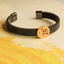 Load image into Gallery viewer, Om Bracelet with Black Mesh
