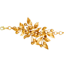 Load image into Gallery viewer, Gold Honeybunch floral cuff bracelet
