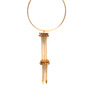 GOLD PLATED WIRE HASSLE WITH CHAIN AND DISC GHUNGROO HANGING
