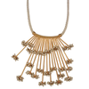 GOLD PLATED WHITE CORD NECKPIECE WITH WIRE HASLEE WITH 25 AROUND WIRRE PEARLS PIPES