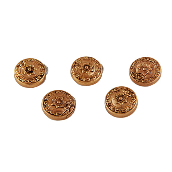 Floral Engraved Gold Sherwani Buttons