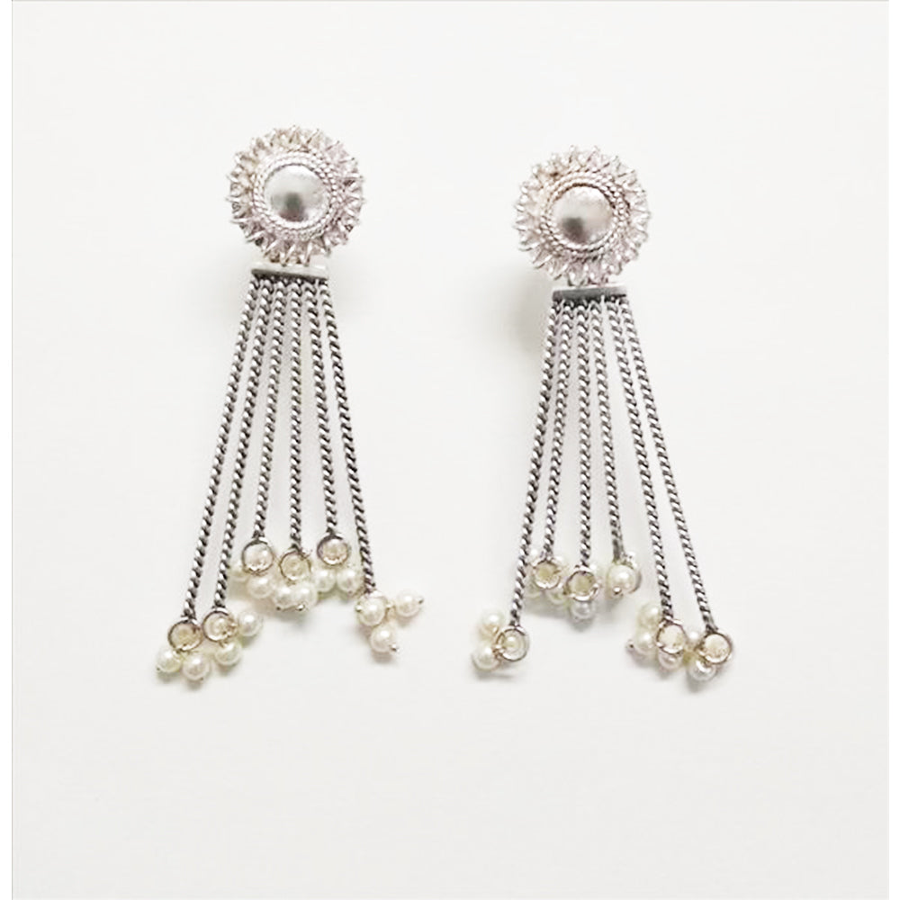 Silver Sunrays Surya Earrings