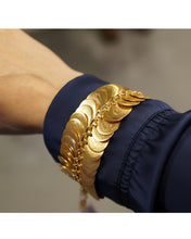Load image into Gallery viewer, Kasu Cuff Bracelet in 22k gold plating

