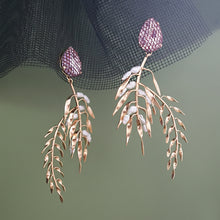 Load image into Gallery viewer, Gilded Grasslands Statement Earrings
