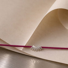 Load image into Gallery viewer, Handcrafted Silver Cord Rakhi for Brother Red
