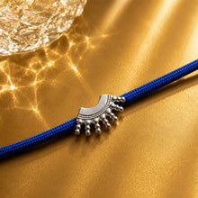 Load image into Gallery viewer, Handcrafted Silver Cord Rakhi for Brother Blue
