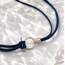 Load image into Gallery viewer, Minimalist Silver Cord Rakhi in Blue
