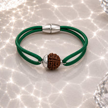 Load image into Gallery viewer, Handcrafted 92.5 Silver Plated Rudraksha Reusable Rakhi Bracelet
