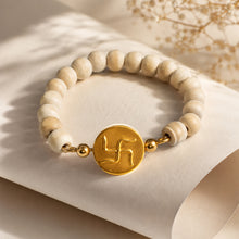 Load image into Gallery viewer, Good Vibes Only Swastik Beaded Elastic Rakhi Bracelet
