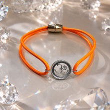Load image into Gallery viewer, Handcrafted 92.5 Silver Plated Om Rakhi Bracelet – Orange
