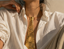 Load image into Gallery viewer, 22K Gold-Plated Convertible Sculptural Tie for men and women

