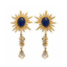 Load image into Gallery viewer, Tanzanite Summer Night City Gold Earrings
