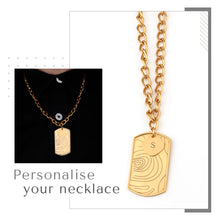 Load image into Gallery viewer, MILITARY TAG CHAIN LINK NECKLACE WITH ORGANIC IMPRINT

