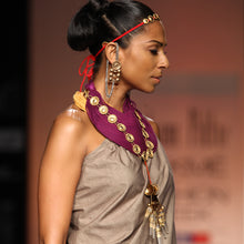 Load image into Gallery viewer, GOLD PLATED BUTTON AND DOUBLE STUDDED KANUTI EARRING
