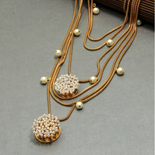 Load image into Gallery viewer, Gold Multi Layered Chain Necklace with Pearls
