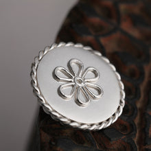 Load image into Gallery viewer, 92.5 Sterling Silver Coin with entwined border and delicate flower outline detailing
