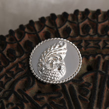 Load image into Gallery viewer, 92.5 Sterling Silver Coin with entwined border and decorative peacock detailing
