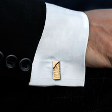 Load image into Gallery viewer, SCULPTED PLANK CUFFLINK WITH ORGANIC IMPRINT
