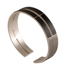 Load image into Gallery viewer, SILVER PLATED BRACELET WITH STRIPS LEATHER WORN BY AMIRKHAN
