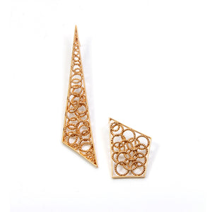 Mismatched Gold plated looped & D linked Earrings