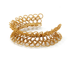 Load image into Gallery viewer, Looped and D Linked Gold plated Contemporary cuff.

