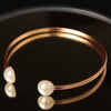 GOLD PLATED WIRE AND HALF PEARL ARMBAND