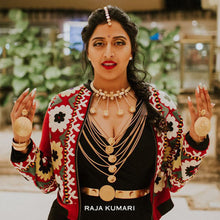 Load image into Gallery viewer, GOLD PLATED 10 LINE DORI CHAIN NECKPIECE WORN  BY RAJA KUMARI
